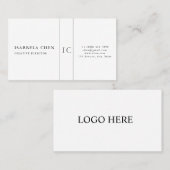 Elegant Simple Modern Monogram Business Card Visitekaartje (Voorkant / Achterkant)