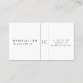 Elegant Simple Modern Monogram Business Card Visitekaartje (Voorkant)