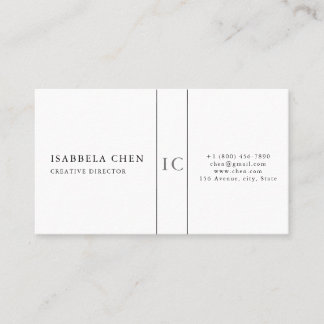 Elegant Simple Modern Monogram Business Card Visitekaartje