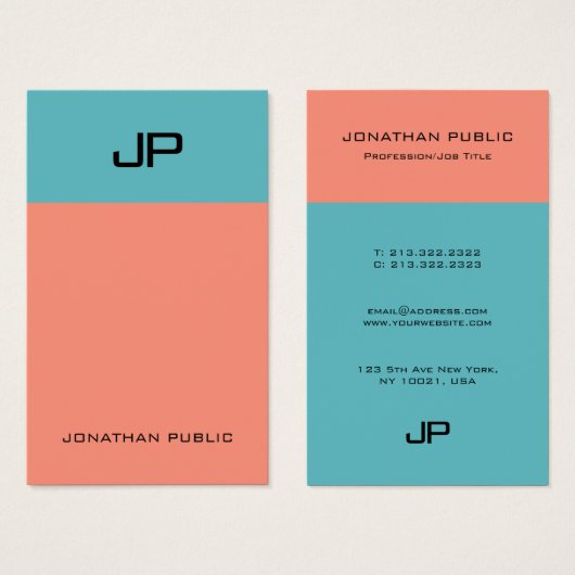 Elegant Simple Modern Monogram Sjabloon Visitekaartje (Voorkant /achterkant)