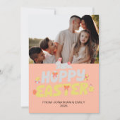 Elegant Simple Modern Pattern Happy Easter Photo Feestdagenkaart (Voorkant)