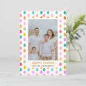 Elegant Simple Modern Pattern Happy Easter Photo Feestdagenkaart (Staand voorkant)