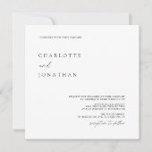 Elegant Simple Modern Photo Square Wedding Kaart (Voorkant)