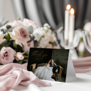 Elegant Simple Modern Photo Weddenschap Hartelijk  Bedankkaart