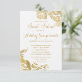 Elegant Simple Modern Roos Floral Gold Sweet 16 Kaart (Staand voorkant)