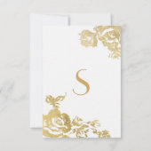 Elegant Simple Modern Roos Floral Gold Sweet 16 Kaart (Achterkant)