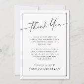 Elegant simple modern script thin border funeral bedankkaart (Voorkant)