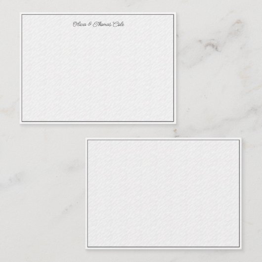 Elegant Simple Modern Textured Wave Wedding Couple Notitiekaartje (Voorkant / Achterkant)