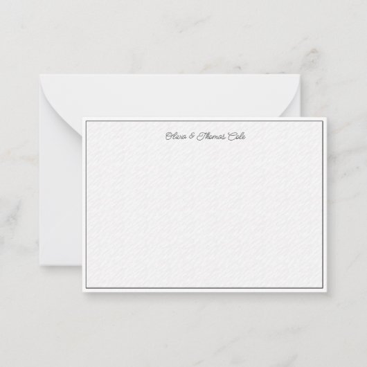 Elegant Simple Modern Textured Wave Wedding Couple Notitiekaartje (Voorkant)