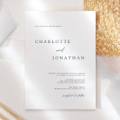 Elegant Simple Modern White Wedding Kaart