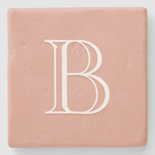 Elegant Simple Moderne Monogram Letter Initiaal Ro Stenen Onderzetter (Voorkant)