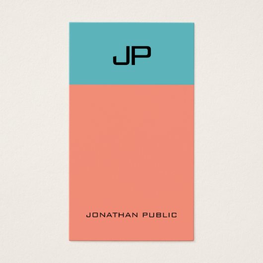 Elegant Simple Moderne Monogram Professional Visitekaartje (Voorkant)