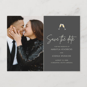 Elegant Simple Moderne Photo Wedding Save the Date Aankondigingskaart