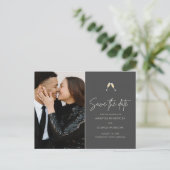 Elegant Simple Moderne Photo Wedding Save the Date Aankondigingskaart (Staand voorkant)
