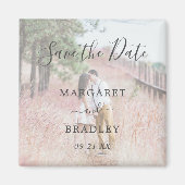 Elegant Simple Moderne Photo Wedding Save the Date Magneet (Voorkant)