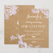 Elegant Simple Moderne Roos Floral Faux Silver Kaart (Voorkant / Achterkant)