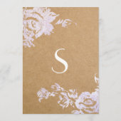 Elegant Simple Moderne Roos Floral Faux Silver Menu (Achterkant)