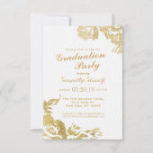 Elegant Simple Moderne Roos Floral Gold Afstuderen Kaart (Voorkant)