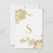 Elegant Simple Moderne Roos Floral Gold Afstuderen Kaart (Achterkant)
