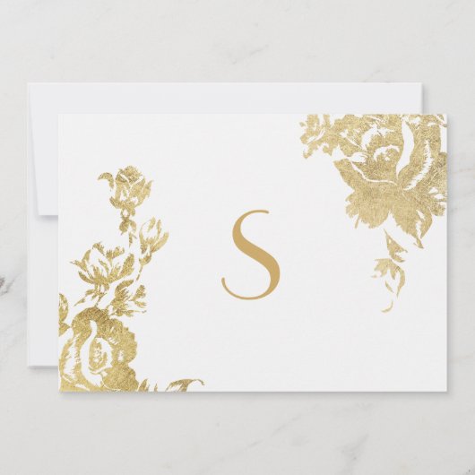 Elegant Simple Moderne Roos Floral Gold Hartelijk  Bedankkaart (Achterkant)