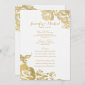 Elegant Simple Moderne Roos Floral Gold Menu (Voorkant / Achterkant)