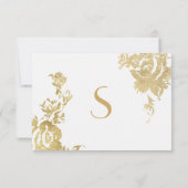 Elegant Simple Moderne Roos Floral Gold RSVP (Achterkant)