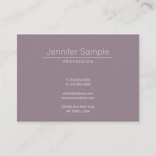 Elegant Simple Moderne Salon Plain Professional Visitekaartje (Achterkant)