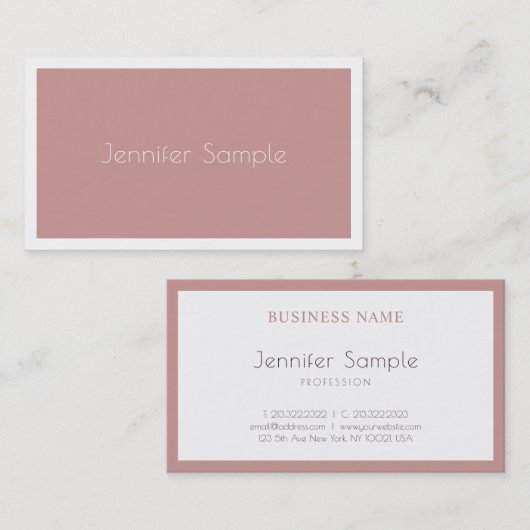 Elegant Simple Moderne Salon Professional Plain Visitekaartje (Voorkant / Achterkant)