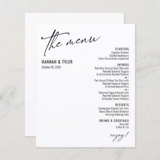 Elegant Simple Moderne Typografie White Budget (Voorkant / Achterkant)