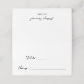 Elegant Simple Moderne WeddenTable Number Plaatskaartje (Buitenkant ongevouwen)