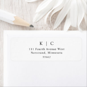 Elegant Simple Moderne Wedding Return-adreslabel Etiket