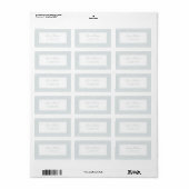 Elegant Simple Monogram Blue Grey White Confetti Etiket (Full Sheet)