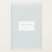 Elegant Simple Monogram Blue Grey White Confetti Planner (Voorkant)