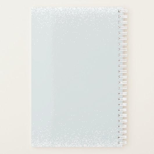 Elegant Simple Monogram Blue Grey White Confetti Planner (Achterkant)