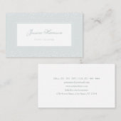 Elegant Simple Monogram Blue Grey White Confetti Visitekaartje (Voorkant / Achterkant)
