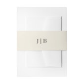 Elegant Simple Monogram Cream Ivory Wedding Uitnodigingen Wikkel (Voorkant Voorbeeld)