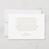 Elegant Simple Monogram Formal Faux Gold Wedding Bedankkaart (Achterkant)
