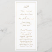 Elegant Simple Monogram Formal Gold Weddenschap Programmakaart (Voorkant)
