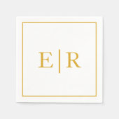 Elegant Simple Monogram Gold Weddenschap Servet (Voorkant)