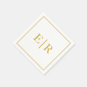 Elegant Simple Monogram Gold Weddenschap Servet (Hoek)