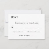 Elegant Simple Monogram Green Modern Wedding RSVP Kaartje (Voorkant)