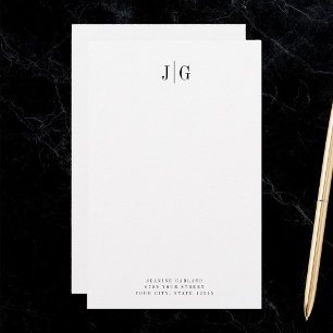 Elegant Simple Monogram Minimal Professional Briefpapier