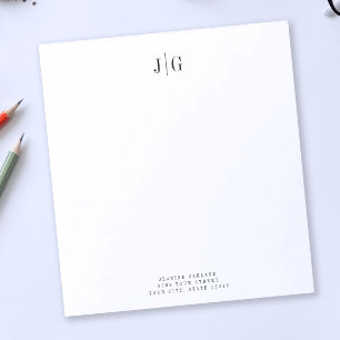 Elegant Simple Monogram Minimalist Letterhead Notitieblok
