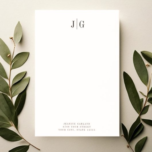 Elegant Simple Monogram Minimalist Letterhead Post-it® Notes