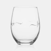 Elegant Simple Monogram Name Persoonlijk Wijnglas Zonder Voet (Links)