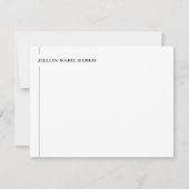 Elegant Simple Monogram Side Border Black White Notitiekaartje (Voorkant)