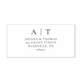 Elegant Simple Monogram Weddenschap Return Address Zelfinktende Stempel (Design)