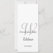 Elegant Simple Monogram Wedding Church Programme Kaart (Voorkant)