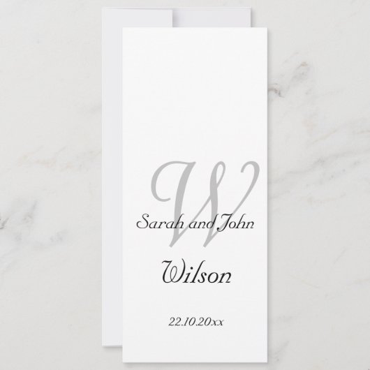 Elegant Simple Monogram Wedding Church Programme Kaart (Voorkant)
