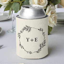 Elegant Simple Natural White Monogrammed Wedding Blikjeskoeler